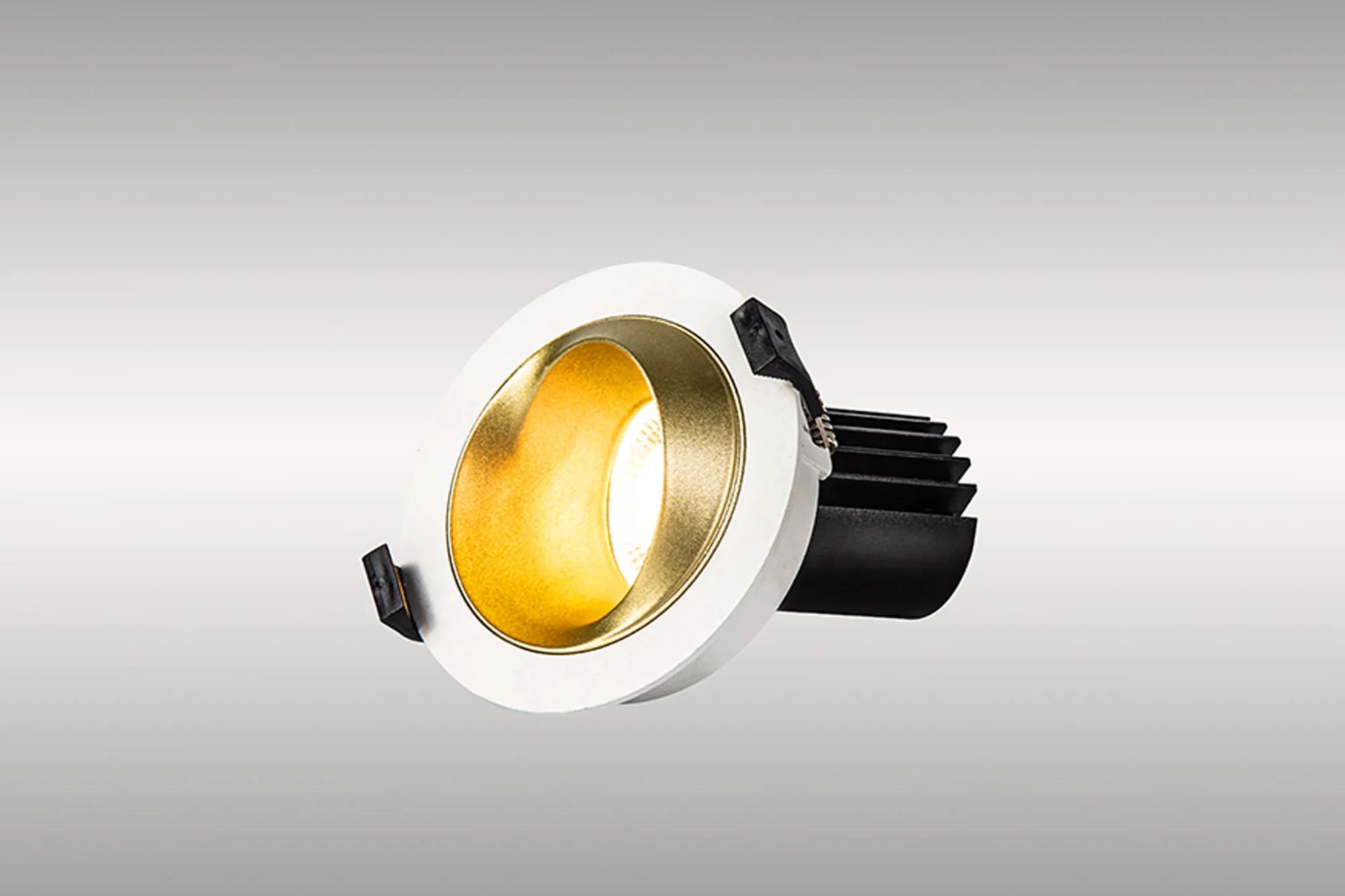 Bonia 12 Powered by Tridonic 12W 1200lm 2700K 36° LED Engine,350mA White/Gold 27° Angled Round Downlight , DRIVER NOT INC. 5yrs Warranty DM202440  Dlux Bonia 12